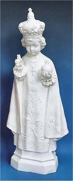 Infant Of Prague Sculpture White Garden Statue